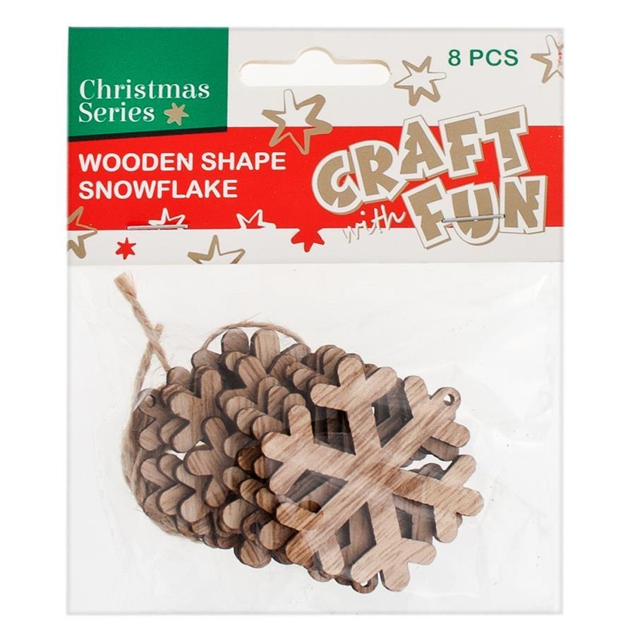 ORNEMENT DÉCORATIF EN BOIS FLOCONS DE NEIGE PENDENTIFS CRAFT WITH FUN 438593